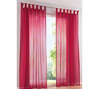 SMITHOOM 2 Pannelli Tende Trasparenti Tinta Unita Voile Tenda per Soggiorno Camera da letto Balcone Studio, Rosa rossa, 140x245cm
