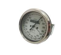 Smiths 10 - 150 Mph Contachilometri Metallo Corpo Bianco Viso Per Moto Classiche