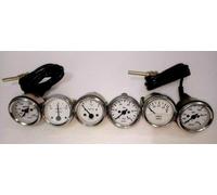 Smiths-52mm-Kit-Temp-Oil-Fuel-Oil Temp Gauge Volt +Amp Gauges Replica White