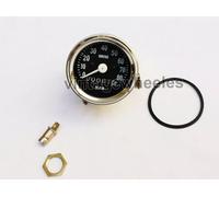 Smiths Replica 0-80 Mph Contachilometri 2.5 " Nero Viso Per BSA Enfield Norton