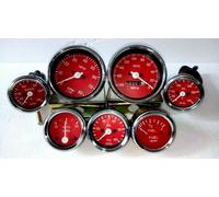 Smiths Replica 52mm Kit-Temp +Oil Temp +Fuel +Amp +Oil +Speedo +Tacho85mm Red