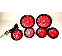 Smiths Replica 52mm TempOilFuelVoltGauge+Speedo 0-140MPH0-80RPM Tachimetro 10...