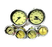 Smiths Replica Kit- Elec CH Temp +Oil PSI+Fuel +Amp +Speedo+Tacho100 mm Cream ME