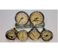 Smiths Replica Kit- Elec Temp + Oil + Fuel + Amp + Speedo + Tacho 85 mm Cream ME