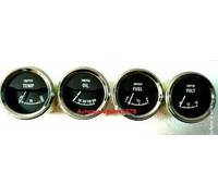 Smiths replica Kit Manometro Elettrico Lunetta Cromata 52mm + Temp Olio Carbu...