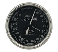 Smiths - Tachimetro da 160 kpH, replica vintage, con hub drive e cavo, rapporto 1:0, tachimetro analogico per moto, compatibile con Royal Enfield, BSA, Norton, facile da installare