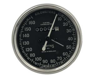 Smiths - Tachimetro da 160 kpH, replica vintage, con hub drive e cavo, rapporto 1:0, tachimetro analogico per moto, compatibile con Royal Enfield, BSA, Norton, facile da installare