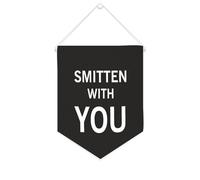 Smitten with You, striscione in tela motivazionale da appendere alla parete, striscione da parete per la casa, opere d'arte decorative per soggiorno, camera da letto, ufficio, regali per le vacanze