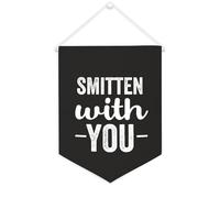 Smitten with You, striscione in tela motivazionale da appendere alla parete, striscione da parete per la casa, opere d'arte decorative per soggiorno, camera da letto, ufficio, regali per le vacanze