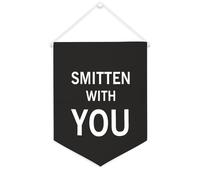 Smitten with You, striscione in tela motivazionale da appendere alla parete, striscione da parete per la casa, opere d'arte decorative per soggiorno, camera da letto, ufficio, regali per le vacanze