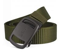 SMIUPIN Cintura da uomo in nylon intrecciato, fibbia automatica regolabile, Web multicolore cinture intrecciate nero grigio Cintura 47,2 pollici 120 cm (fibbia grigia+cintura verde)
