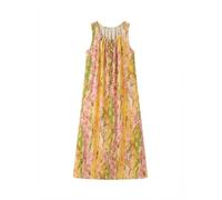 SMJWH Camicia da Notte Floreale Senza Maniche Donna, vestibilità Lunga e | Abito lungo e ampio da indossare for la casa, camicia da notte floreale senza maniche