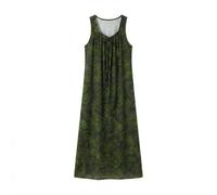 SMJWH Camicia da Notte Floreale Senza Maniche Donna, vestibilità Lunga e | Abito lungo e ampio da indossare for la casa, camicia da notte floreale senza maniche