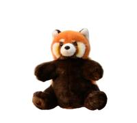 SMJWH Marionetta realistica a forma di panda rosso, peluche realistico for, bambola da ventriloquo educativa e interattiva(Yellow)