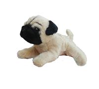 SMJWH Mini peluche a forma di carlino, realistico animale di pezza, simpatico cucciolo rugoso, piccolo e tenero regalo for .(Lie down)