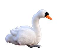 SMJWH Peluche a forma di cigno nero con collo pieghevole, morbido peluche, grazioso giocattolo a forma di uccello e decorativo