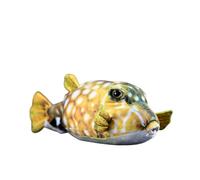 SMJWH Peluche realistico a forma di pesce scatola, ocellato, simpatico animale peluche a palla, cuscino raffigurante la vita, 40 cm