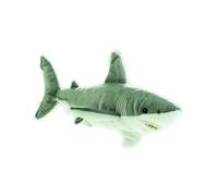 SMJWH Peluche realistico a forma di squalo bianco, animale marino imbottito, bambola morbida e coccolabile raffigurante la vita for