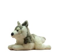 SMJWH Peluche realistico extra large for cani Husky sdraiato, cuscino for compagni di lupi peluche e regalo for animali domestici