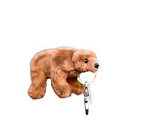 SMJWH Portachiavi di peluche a forma orso bruno, portachiavi realistico a grizzly, grazioso ciondolo for borsa, mini bambola orsetto for e adulti