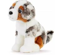 SMJWH Realistico cucciolo di pastore australiano peluche, blu merle, cane da fattoria, morbido e coccoloso, modello educativo for gli amanti dei cani, regalo