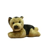 SMJWH Realistico peluche a forma di cucciolo di pastore tedesco, morbido peluche for cani nero e marrone chiaro, bambola da coccolare in posizione sdraiata for e amanti degli animali domestici