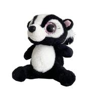 SMJWH Simpatico peluche a forma di puzzola bianca e nera con grandi occhi glitterati, piccolo e tenero animaletto del bosco, regalo da collezione for