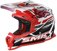 SMK Allterra Tribou N Casco da motocross, Rosso/Bianco, Taglia XXL (62)
