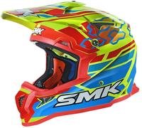 SMK Allterra Tribou N Casco da motocross, rosso/giallo, Taglia S (55)