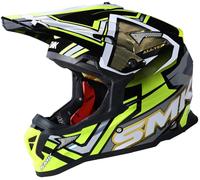 SMK Allterra X-Aces Casco da motocross, nero-grigio-giallo, taglia M per maschi