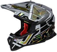 SMK Allterra X-Aces Casco da motocross, nero-grigio-oro, taglia L per maschi