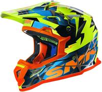 SMK Fulmine, casco da motocross L female Giallo Fluo/Arancione/Blu/Nero