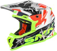 SMK Fulmine, casco da motocross XS female Bianco/Giallo Fluo/Arancione/Nero