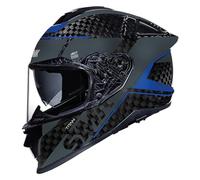 SMK Helmets Casco Integrale Modello Titan Carbon Nero Decorato Glitter Nero e Blu con Omologazione 22.06 (2XL 63/64)