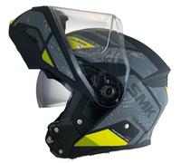 SMK Helmets Casco modulare GULLWING Navigator Nero Giallo e Grigio Omologazione 22.06 con Doppia Visiera P/J (3XL 65/66)