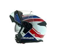 SMK Helmets Casco modulare GULLWING SUPERTOUR Bianco Blu e Rosso Omologazione 22.06 con Doppia Visiera P/J (XL 61/62)