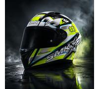 SMK Stellar Sport Casco Moto Integrale Uno GL214 Giallo / Grigio / Nero