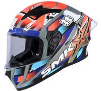 SMK Stellar Sport #Uno, casco integrale XS male Opaco Arancione/Grigio/Blu