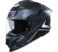 SMK Titan Carbon Nero, casco integrale L male Nero/Grigio/Bianco