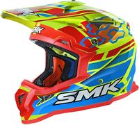 SMK Tribou, casco da motocross M female Giallo Fluo/Rosso/Blu