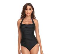 SMKBDFC Costume da Bagno per Il Controllo della Pancia Costume da Bagno Monopezzo Modesto Costume da Bagno da Donna Donna Corpo Intero Vintage (Nero,as6,Alpha,XX_l,Regular,Regular)