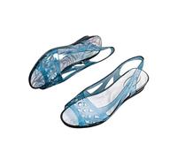 SMKBDFC Sandali estivi in marmellata da donna, scarpe da spiaggia in plastica antiscivolo con suola morbida con suola aperta, pantofole da esterno color caramella(blu,37)