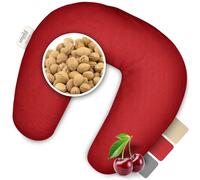 smøla Cuscino cervicale con noccioli di ciliegia, per forno a microonde, 30 x 25 cm, cuscino termico e freddo, borsa dell'acqua calda, cuscino con noccioli di ciliegia, rosso vino