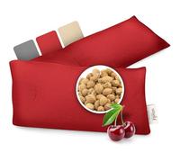 smøla Cuscino cervicale con noccioli di ciliegia, per forno a microonde, 58 x 12 cm, cuscino termico e freddo, naturale per borsa dell'acqua calda, cuscino lungo, rosso vino