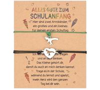 Smlper 2 bracciali finalmente per bambini scolastici, regalo per l'inizio della scuola, braccialetti con biglietto di auguri, scatola regalo, bambino scolastico 2026, portafortuna per il primo giorno