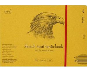 smlt 5eb-83922 24st/Forza Authentic Line 245 X 176 mm blocco da disegno genaehtes authenticbook, 90 GSM a coste marrone Bicarbonato carta kraft, 24 fogli