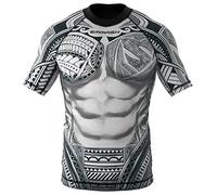 SMMASH Camicia Funzionale Uomo Rashguard Camicia Sportiva A Maniche Corte MMA Thaibox Muay Thai Kickboxing Traspirante Resistente All'Abrasione
