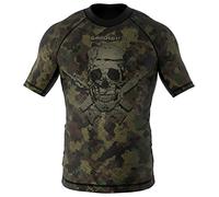 SMMASH Rashguard Uomo Manica Corta, Maglietta a Compressione MMA Krav Maga BJJ Grappling Running Palestra, Canotta Palestra Traspirante Leggero, Maglia in Materiale Antibatterico, Prodotto dell'UE