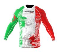 SMMASH Rashguard Uomo Manica Corta, Maglietta a Compressione MMA Krav Maga BJJ Grappling Running Palestra, Canotta Palestra Traspirante Leggero, Maglia in Materiale Antibatterico, Prodotto dell'UE