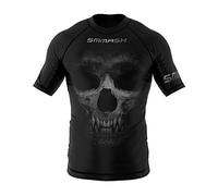 SMMASH Rashguard Uomo Manica Corta, Maglietta a Compressione MMA Krav Maga BJJ Grappling Running Palestra, Canotta Palestra Traspirante Leggero, Maglia in Materiale Antibatterico, Prodotto dell'UE